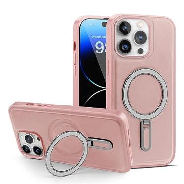 Imagem de Capa de couro magnético de luxo para iphone 14 13 12 11 Pro Max para Samsung S23 Ultra Plus com capa de suporte de anel invisível, T6, para Samsung S23 Plus