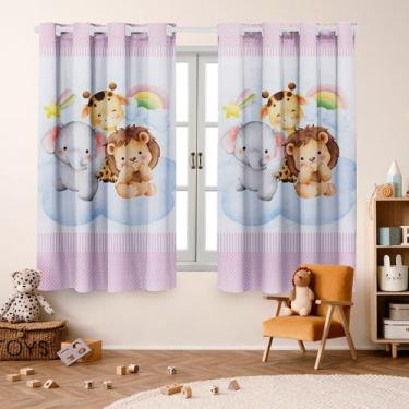 Imagem de Cortina Safari Baby 2,00X 1,50 para Quarto Infantil, Criança, Bebe, Ja