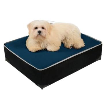 Imagem de Cama Box Pet Premium Sofá Confortável para Cachorro Cama para Gato (Azul)