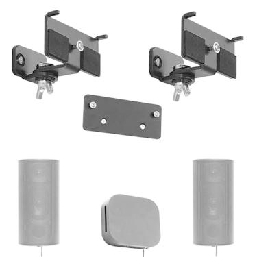 Imagem de OCXLLEATLY Suporte de parede compatível com alto-falantes traseiros sem fio Sony SA-RS5 e caixa de amplificador traseiro, suporte de alto-falante de metal para sistema Sony HT-S60 BRAVIA Theater