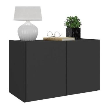 Imagem de Mesa De Cabeceira Suspensa 2 Portas Multimóveis Preta - MULTIMOVEIS