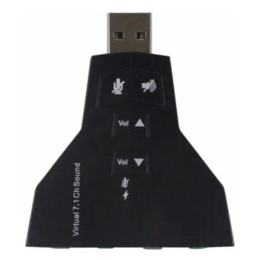 Imagem de Placa De Som Usb Adaptador Áudio 7.1 Com P2 Pc Notebook