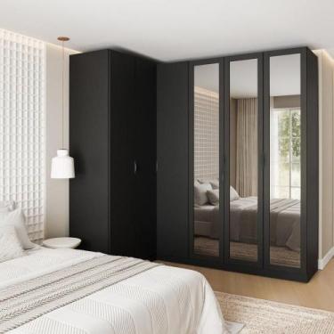 Imagem de Guarda Roupa Modulado de Canto 3 Peças 6 Portas com 3 Portas Reflecta 