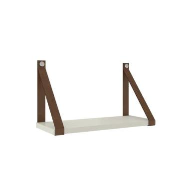 Imagem de Prateleira Suporte MDF Cantinho do Café Alça de Couro - NoBrand, Marro