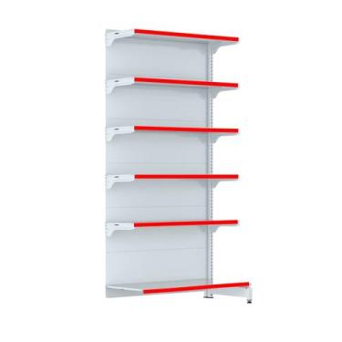 Imagem de Gondola Parede 202 FIT Farmacia Continu 6 Bd Branco Pe Vermelho - Amap