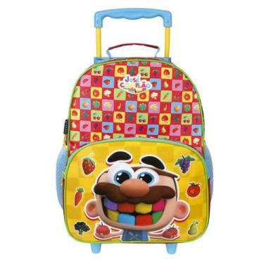 Imagem de Mala Escolar G com Rodinhas + Squeeze 340ml Infantil Menino José Comil