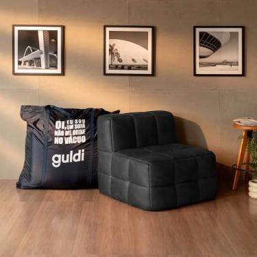 Imagem de Módulo Central Sofá Guldi Popup Corino Preto