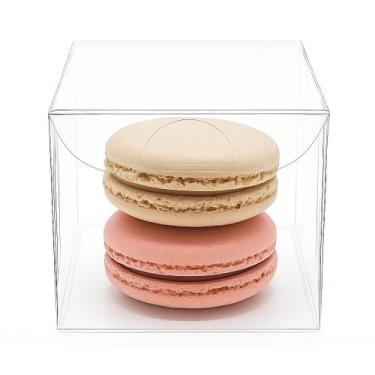 Imagem de 120 Caixas acetato 5x5x5cm transparente para 2 macarons 0,21mm - Carra
