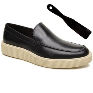 Imagem de Turunelli Calçados Kit Sapato Masculino Loafer Konna Preto + Calçadeira | Couro Bovino Legítimo | Palmilha em Gel | Solado Leve | Conforto e Elegância | Tamanhos 37–44 (BR, Adulto, Numérico, 43)