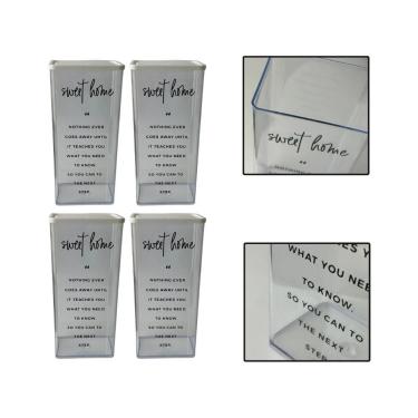 Imagem de Kit 4 Potes Herméticos Organizadores Alimentos Sabão 1230Ml