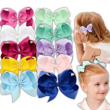 Imagem de Kit 10 Laços Grandes Cabelo Boutique Infantil Bico de Pato - Castelo M