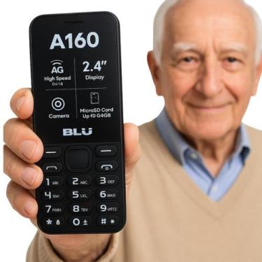 Imagem de Celular para Idoso BLU A160 4G Dual Chip com Tela Pequena e Bateria Du