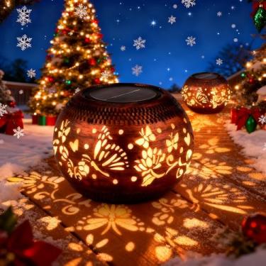 Imagem de lnsyhouse Lanterna Solar Borboleta Para Decoração De Pátio Externo, Pacote Com 2 Luminárias Mesa Retrô Metal À Prova D'Água Jardim, Presentes Aniversário Mulheres, Mães E Avós, Decorações Varanda Qu