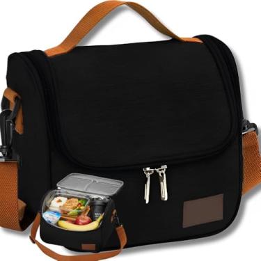 Imagem de Bolsa Térmica Lancheira com Alça de Ombro para Marmita - Trabalho Academia Escola e Passeios Super Premium - Isolamento térmico | Trabalho Academia Escola e Passeios Super Premium (PRETO)