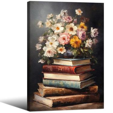 Imagem de Arte de parede em tela, livro floral, pintura a óleo de flores botânic