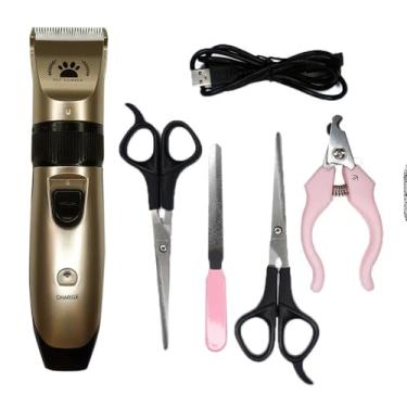 Imagem de Kit Máquina de Tosa para Cachorro e Gato, Bivolt, 4 Pentes de Corte 3-13mm, USB, Material Plástico e Aço Inox, Sem Fio, para Banho e Higiene Pet