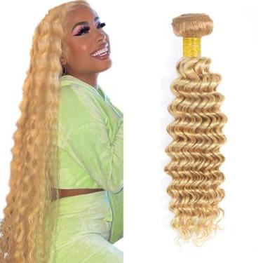 Imagem de Extensões de cabelo DiexRlamx Blonde Deep Wave 34cm Brazilian