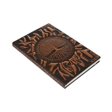 Imagem de PEYNIR Caderno de notas de capa dura, caderno forrado com coruja, bloco de notas vintage lácteos, diário secreto, papel duplo deslocado, bloco de notas, caderno antigo