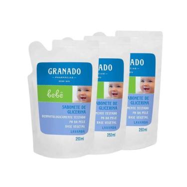 Imagem de Kit 3 Refil Sabonete Líquido Glicerina Lavanda Bebê Granado