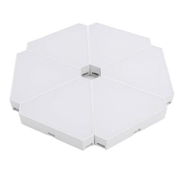 Imagem de SUNGOOYUE Painéis de Luz de Parede Triangular RGB, 16 Milhões de Cores, Design Modular LED de Sincronização de Música, 6 Peças Com Controle Remoto de Aplicativo para Quarto e Sala de Jogos