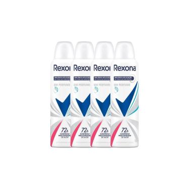 Imagem de Kit 4 Desodorante Rexona Sem Perfume Aerosol Antitranspirante 72h 150ml