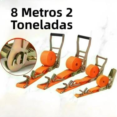 Imagem de Conjunto De Tensionador De Gancho Duplo De 8M 2T Para Caminhão E Reboq