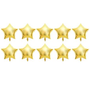 Imagem de 10 Pçs 10 cinco Estrelas Balões de Folha de Alumínio Festa de Casamento Decoração de Aniversário Prata Vermelho Azul Ouro Roxo Rosa para Decoração de Festa (Ouro)
