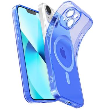 Imagem de Svanove Capa magnética transparente para iPhone 13 Mini, compatível com Magsafe Slim Thin Transparent Mag Safe Case para mulheres e meninas, linda de silicone macio fluorescente brilhante com capa