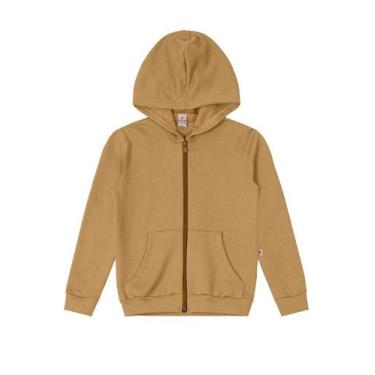 Imagem de Jaqueta infantil menino em moletom Brandili, Marrom, 14