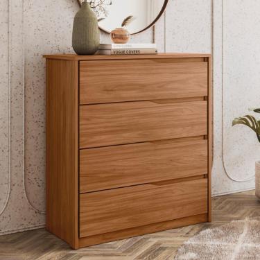 Imagem de Cômoda 4 Gavetas Atria Nogueira Touch Demobile