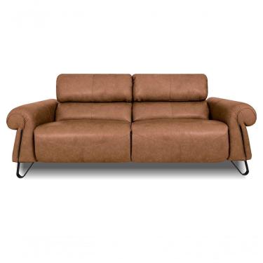 Imagem de Sofá Reclinável Elétrico De Couro Belarus Soft Mel - Mempra