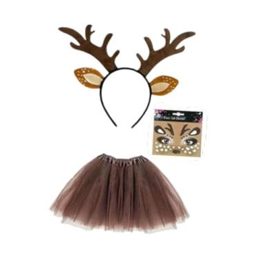 Imagem de YIJU Fantasia de Rena de Natal para Mulheres - Ideal para Apresentações de Palco e Bailes de Máscaras, Marrom