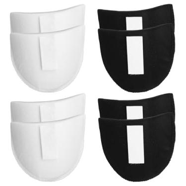 Imagem de GDFYMI 4 pares de almofadas de ombro de esponja com enchimento de espuma autoadesiva para roupas femininas com fita mágica (preto/branco)