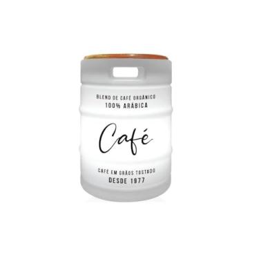 Imagem de Banco Luminária Barril Coffee Time com Tampo de Madeira Decoração Criativa