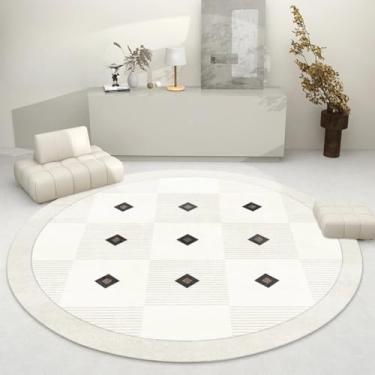 Imagem de Tapetes de luxo para decoração de sala de estar, estilo carpete redondo, para quarto, grosso, felpudo, macio e fofo (160x160 cm/g)
