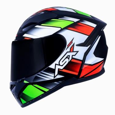 Imagem de Capacete ASX City Start Brilho Preto/Vermelho/Verde 56/S