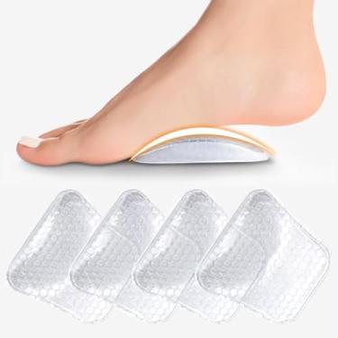 Imagem de Inserções de suporte de arco de gel para pés planos, duas opções de altura, palmilhas antiderrapantes para mulheres, 2 pares