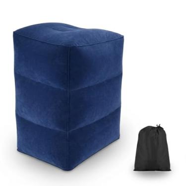 Imagem de Apoio Pé Inflável; Viagem; Puff; Descanso Pernas; 3 Alturas; Avião; Escritório; Almofada; Cama Infantil; Extensor Assento; Bebê; Elevatória; Pós Cirúrgico; Aveludado; Ergonômico; Banqueta; Portátil; Travesseiro; Ajustável; 3 Níveis