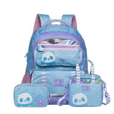 Imagem de Mochila de Costas Lancheira Térmica Estojo Box Panda Tofu