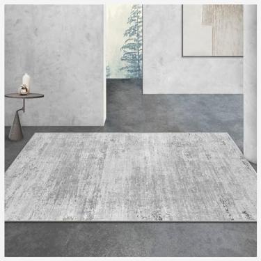 Imagem de Tapetes laváveis à máquina, resistentes à sujeira e fáceis de cuidar para tapetes grandes para sala de estar, tapete espesso antiderrapante para sofá, para quarto, sala de jantar, escritório, cinza