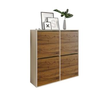 Imagem de Sapateira 4 portas suspensa portas basculantes para casa organizadora(off madeirado)