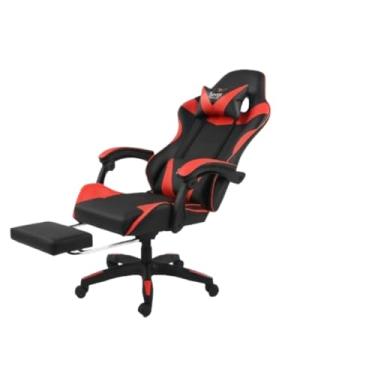 Imagem de Cadeira Gamer Ergonômica com Massagem Lombar USB - Ajustável, Suporte 150kg para Escritório e Jogos(Vermelho)
