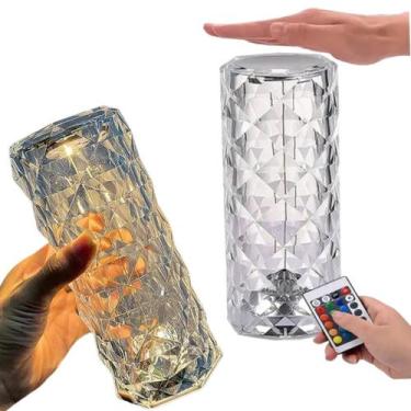 Imagem de Abajur Led Luminaria De Mesa Cristal Usb C/Controle 16 Cores - Friburg