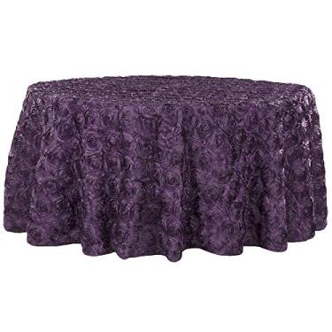 Imagem de Toalha de mesa redonda de cetim - 304,8 cm | Berinjela/Rosa Ameixa | 1 peça
