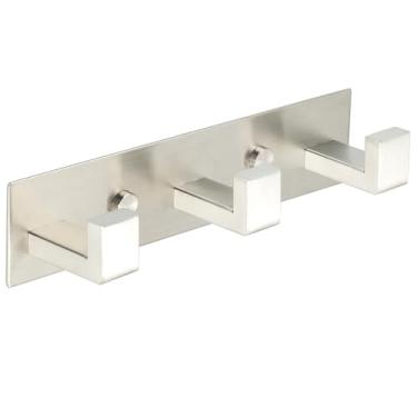 Imagem de Alise Ganchos de parede, suporte para chapéu e casaco com 3 ganchos para montagem na parede, ganchos de chave para roupões, bolsas, chaves e toalhas, ganchos de parede de aço inoxidável SUS304 para