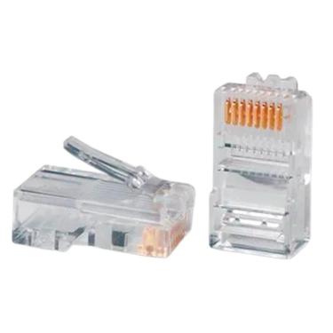 Imagem de Pacote Kit Com 10 Conectores Rj45 Cat5E Transparente