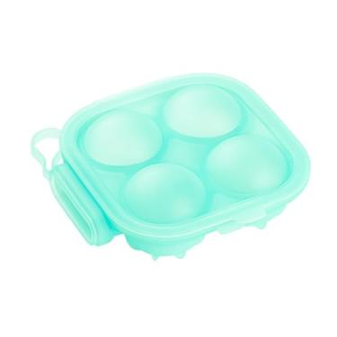 Imagem de Bandejas grandes de silicone para cubos de gelo, molde de bola para fazer gelo, molde de cubo de gelo redondo grande para coquetéis, uísque, resfriamento de bourbon, 4 formas de furos (água)