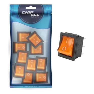 Imagem de 10X Chave Gangorra On Off Liga Desliga 4 Polos 20A Laranja - Chipsce