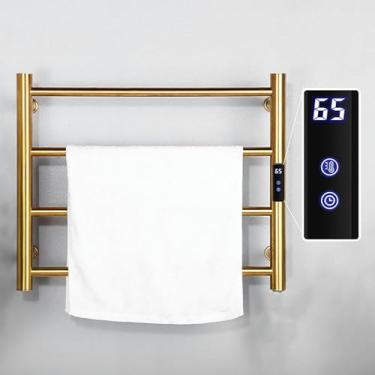 Imagem de Toalheiro térmico aquecido elétrico montado na parede de luxo, aço inoxidável 304 com 4 barras, temperatura constante inteligente (50-55 ℃), à prova d'água e economia de energia,Exposed