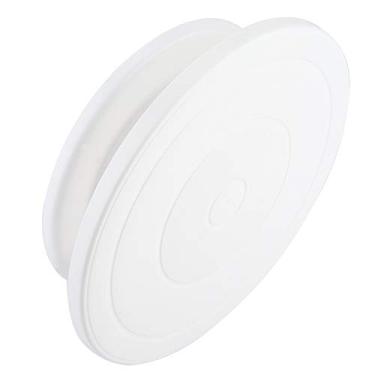 Imagem de Eujgoov Mesa Giratória para Decoração de Bolos, Suporte Giratório de Plástico de Qualidade Alimentar Com Plataforma Fosca, Girador de Bolo Profissional de 11 Polegadas para Padeiros, Chefs e Lojas de Sobremesas (Branco)